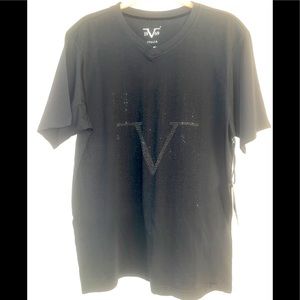 19V69 ITALIA by A Versace CRYSTAL LOGO Tee Shirt NWT M.